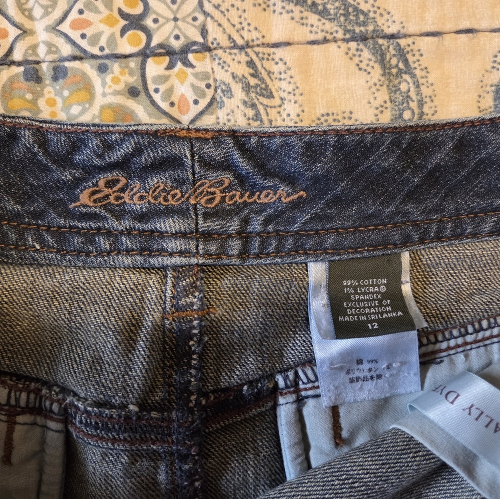 Eddie Bauer Dark Blue Denim Mini Skirt - Size 12 - Picture 3 of 6
